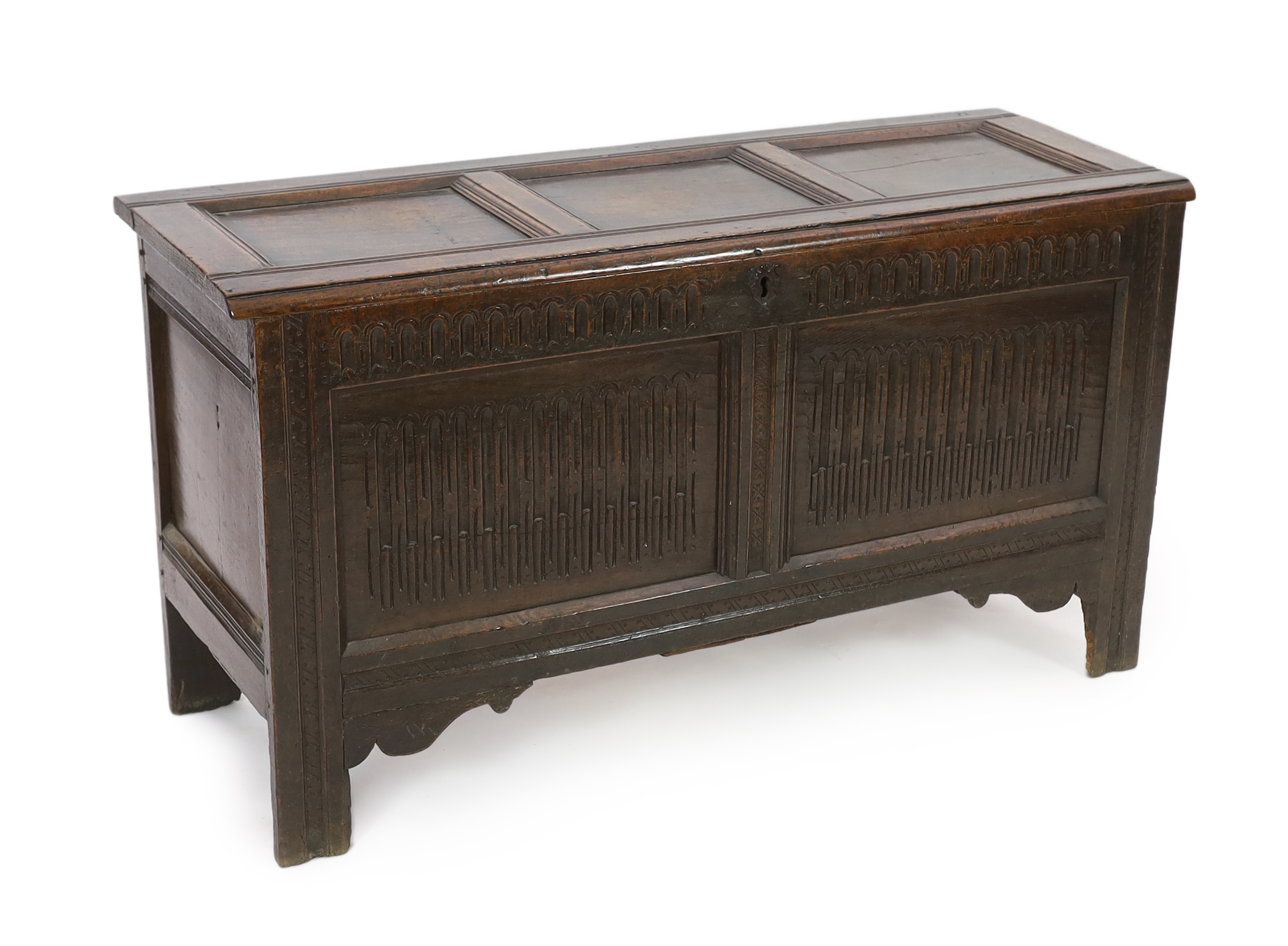 A late 17th century oak coffer